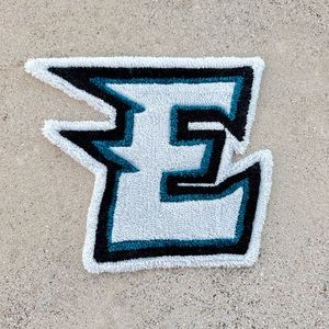 Hand Tufted Eagles “E” former logo